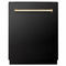 Autograph Edition 24 In. 3rd Rack Top Control Tall Tub Dishwasher In Black Stainless Steel With Polished Gold Accent Handle, 51dba