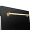 Autograph Edition 24 In. 3rd Rack Top Control Tall Tub Dishwasher In Black Stainless Steel With Polished Gold Accent Handle, 51dba