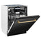 Autograph Edition 24 In. 3rd Rack Top Control Tall Tub Dishwasher In Black Stainless Steel With Polished Gold Accent Handle, 51dba