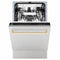 Autograph Edition 18 In. Tallac Series 3rd Rack Top Control Built-in Dishwasher With Satin Stainless Steel Panel And Polished Gold Handle, 51dba