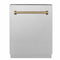 Autograph Edition 24 In. Tallac Series 3rd Rack Top Control Built-in Tall Tub Dishwasher With Satin Stainless Steel Panel And Champagne Bronze Handle, 51dba