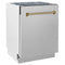 Autograph Edition 24 In. Tallac Series 3rd Rack Top Control Built-in Tall Tub Dishwasher With Satin Stainless Steel Panel And Champagne Bronze Handle, 51dba