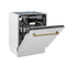 Autograph Edition 24 In. Tallac Series 3rd Rack Top Control Built-in Tall Tub Dishwasher With Satin Stainless Steel Panel And Champagne Bronze Handle, 51dba
