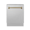 Autograph Edition 24 In. Tallac Series 3rd Rack Top Control Built-in Tall Tub Dishwasher With Satin Stainless Steel Panel And Champagne Bronze Handle, 51dba