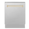 Autograph Edition 24 In. Tallac Series 3rd Rack Top Control Built-in Tall Tub Dishwasher With Satin Stainless Steel Panel And Polished Gold Handle, 51dba
