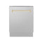 Autograph Edition 24 In. Tallac Series 3rd Rack Top Control Built-in Tall Tub Dishwasher With Satin Stainless Steel Panel And Polished Gold Handle, 51dba