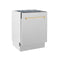 Autograph Edition 24 In. Tallac Series 3rd Rack Top Control Built-in Tall Tub Dishwasher With Satin Stainless Steel Panel And Polished Gold Handle, 51dba