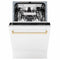 Autograph Edition 18 In. Compact 3rd Rack Top Control Dishwasher In White Matte With Polished Gold Accent Handle, 51dba