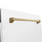Autograph Edition 24 In. 3rd Rack Top Control Tall Tub Dishwasher In White Matte With Champagne Bronze Accent Handle, 51dba