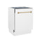 Autograph Edition 24 In. 3rd Rack Top Control Tall Tub Dishwasher In White Matte With Champagne Bronze Accent Handle, 51dba