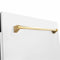 Autograph Edition 24 In. 3rd Rack Top Control Tall Tub Dishwasher In White Matte With Polished Gold Accent Handle, 51dba