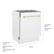 Autograph Edition 24 In. 3rd Rack Top Control Tall Tub Dishwasher In White Matte With Polished Gold Accent Handle, 51dba