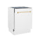 Autograph Edition 24 In. 3rd Rack Top Control Tall Tub Dishwasher In White Matte With Polished Gold Accent Handle, 51dba