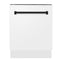 Autograph Edition 24 In. 3rd Rack Top Control Tall Tub Dishwasher In White Matte With Matte Black Accent Handle, 51dba