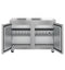 Freezer, Two Section Undercounter, Stainless Doors
