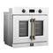 Asti 30-Inch French Door Electric Wall Oven in & Antique Brass, 3.68 cu. ft. True Convection, 3,600W, Air Fry, Sous Vide, Self-Clean
