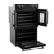 Asti 30-Inch Double Electric Wall Oven with Upper French Doors in & Antique Brass, 7.36 cu. ft. Dual True Convection, 7,200W, Air Fry, Sous Vide, Self-Clean