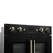 Asti 30-Inch Double Electric Wall Oven with Upper French Doors in & Antique Brass, 7.36 cu. ft. Dual True Convection, 7,200W, Air Fry, Sous Vide, Self-Clean