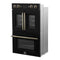 Asti 30-Inch Double Electric Wall Oven with Upper French Doors in & Antique Brass, 7.36 cu. ft. Dual True Convection, 7,200W, Air Fry, Sous Vide, Self-Clean