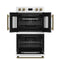 Asti 30-Inch Double Electric Wall Oven with Upper French Doors in & Antique Brass, 7.36 cu. ft. Dual True Convection, 7,200W, Air Fry, Sous Vide, Self-Clean