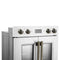 Asti 30-Inch Double Electric Wall Oven with Upper French Doors in & Antique Brass, 7.36 cu. ft. Dual True Convection, 7,200W, Air Fry, Sous Vide, Self-Clean