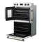 Asti 30-Inch Double Electric Wall Oven with Upper French Doors in & Antique Brass, 7.36 cu. ft. Dual True Convection, 7,200W, Air Fry, Sous Vide, Self-Clean