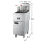 Commerciale Natural Gas Deep Fryer, 4 Burners 120,000 BTU, 50 lbs Oil Capacity