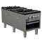 Commerciale gas stock pot range, 2 powerful 3-ring burners, 160,000 BTU, durable stainless steel, heavy-duty cast iron grates
