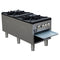 Commerciale gas stock pot range, 2 powerful 3-ring burners, 160,000 BTU, durable stainless steel, heavy-duty cast iron grates