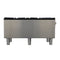 Commerciale gas stock pot range, 2 powerful 3-ring burners, 160,000 BTU, durable stainless steel, heavy-duty cast iron grates