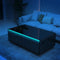 Evoluto Tavolo 51-Inch Black Smart Coffee Table – Dual Refrigerator Drawers, Bluetooth 5.0 Audio, Wireless Charging & RGB Ambient Light
