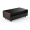 Evoluto Tavolo 51-Inch Smart Coffee Table with Wood-Accent Sides – Dual Cooling Zones, Wireless Charging Pad & Built-In Bluetooth Speakers