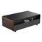 Evoluto Tavolo 51-Inch Smart Coffee Table with Wood-Accent Sides – Dual Cooling Zones, Wireless Charging Pad & Built-In Bluetooth Speakers