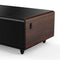 Evoluto Tavolo 51-Inch Smart Coffee Table with Wood-Accent Sides – Dual Cooling Zones, Wireless Charging Pad & Built-In Bluetooth Speakers