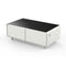 Evoluto Tavolo 51-Inch White Smart Coffee Table – Dual Refrigerator Drawers, Bluetooth 5.0 Audio, Wireless Charging & RGB Ambient Light
