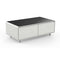 Evoluto Tavolo 51-Inch White Smart Coffee Table – Dual Refrigerator Drawers, Bluetooth 5.0 Audio, Wireless Charging & RGB Ambient Light
