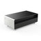 Evoluto Tavolo 51-Inch White Smart Coffee Table – Dual Refrigerator Drawers, Bluetooth 5.0 Audio, Wireless Charging & RGB Ambient Light