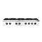 Cossato Alta Qualita 48-Inch Pro-Style Gas Rangetop, , 8 Sealed Burners, 107,000 BTU Total Output, Continuous Cast Iron Grates