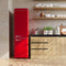 Storico 22-Inch Retro bottom freezer Fridge in Red, 9 cu.ft, silver handle