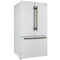 Rivello 36 Inch French Door Refrigerator in with Antique Brass, Internal Water Dispenser, Filtered Ice, Adjustable Shelves, Energy Star Certified