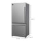 Milano Espresso 31-Inch Bottom Freezer Refrigerator, 17.2 cu.ft., Built-In Ice Maker, ENERGY STAR