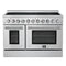 Paolo 48 Inch Freestanding Electric Range, Stainless Steel, 6.7 cu.ft, True Convection Oven, Energy Efficient