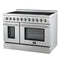 Paolo 48 Inch Freestanding Electric Range, Stainless Steel, 6.7 cu.ft, True Convection Oven, Energy Efficient