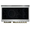 Paolo 48 Inch Freestanding Electric Range in White with Antique Brass, 6.7 cu.ft, True Convection Oven, Energy Efficient