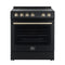 Leonardo Espresso 30-Inch Black Electric Range, True Convection, Energy Efficient