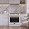Leonardo Espresso 30-Inch White Electric Range, True Convection, Energy Efficient