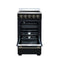 Pallerano 20 Inch Freestanding Electric Range in Black with Antique Brass, Compact Design
