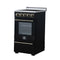 Pallerano 20 Inch Freestanding Electric Range in Black with Antique Brass, Compact Design