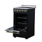 Pallerano 20 Inch Freestanding Electric Range in Black with Antique Brass, Compact Design