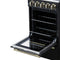Pallerano 20 Inch Freestanding Electric Range in Black with Antique Brass, Compact Design